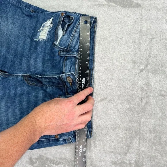 Judy Blue Jeans Womens‎ 26 Blue Boyfriend Fit Distress Patched Stretch Denim - Picture 11 of 15